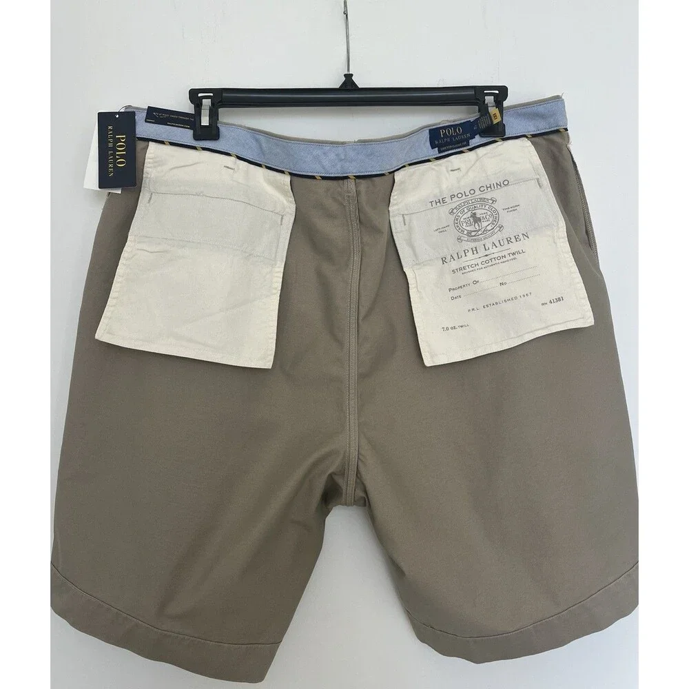 NWT Polo Ralph Lauren Stretch Classic Fit Chino Shorts Tan / Beige Size 42